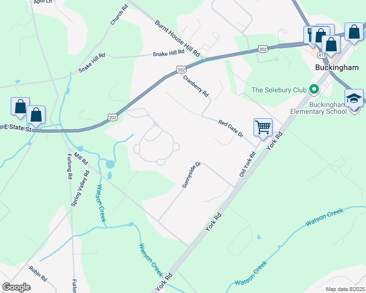 map of restaurants, bars, coffee shops, grocery stores, and more near 2779 Sutton Place in Doylestown