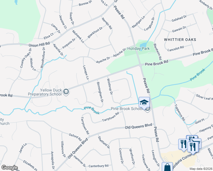 map of restaurants, bars, coffee shops, grocery stores, and more near 37 Winthrop Drive in Manalapan Township