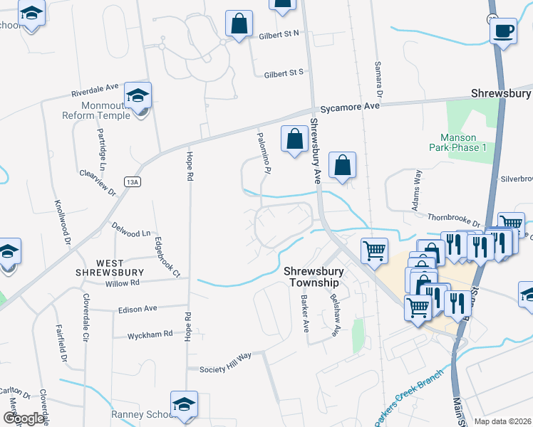 map of restaurants, bars, coffee shops, grocery stores, and more near 27 Carol Court in Tinton Falls