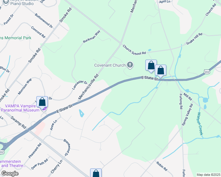 map of restaurants, bars, coffee shops, grocery stores, and more near 3921 U.S. 202 in Doylestown
