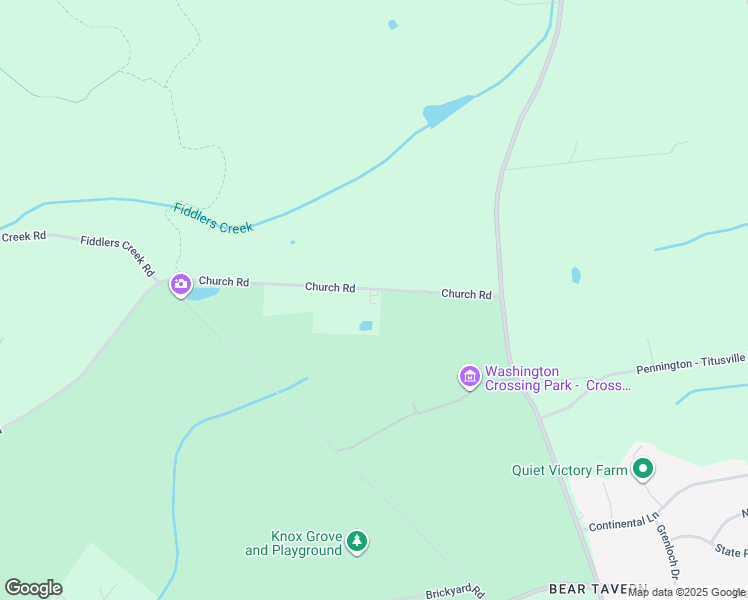 map of restaurants, bars, coffee shops, grocery stores, and more near 153 Church Road in Hopewell Township