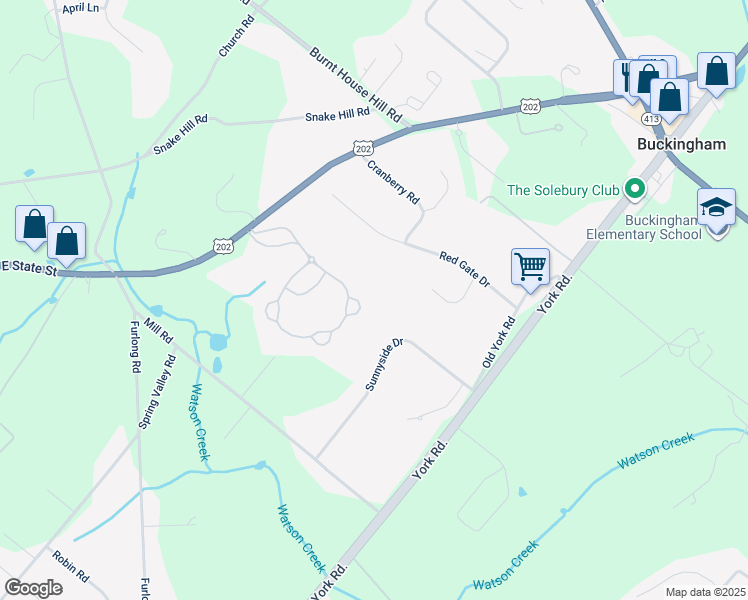 map of restaurants, bars, coffee shops, grocery stores, and more near 2779 Sutton Place in Doylestown