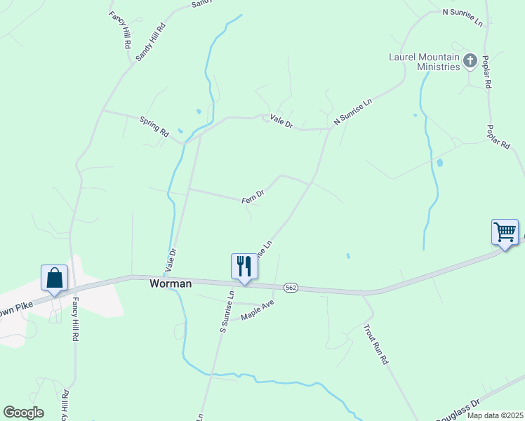 map of restaurants, bars, coffee shops, grocery stores, and more near 40 Fern Drive in Boyertown