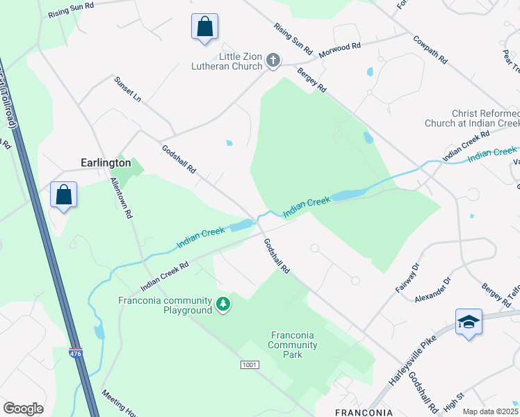 map of restaurants, bars, coffee shops, grocery stores, and more near 685 Godshall Rd in Telford