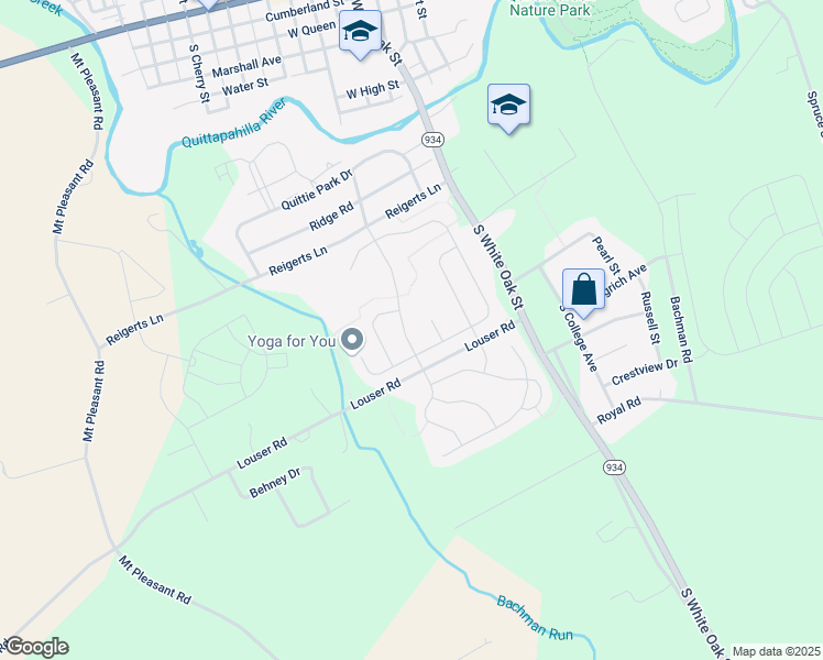 map of restaurants, bars, coffee shops, grocery stores, and more near 622 South Lancaster Street in Annville