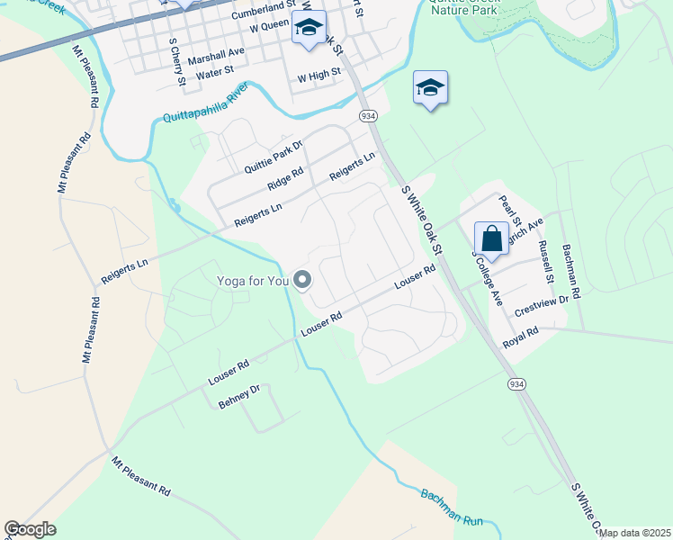 map of restaurants, bars, coffee shops, grocery stores, and more near 622 South Lancaster Street in Annville