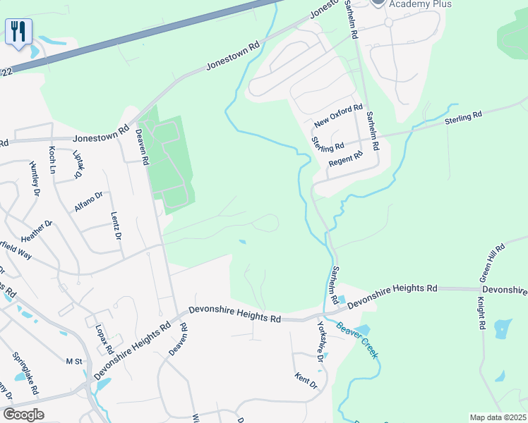 map of restaurants, bars, coffee shops, grocery stores, and more near 6524 Plowman Ridge in Harrisburg