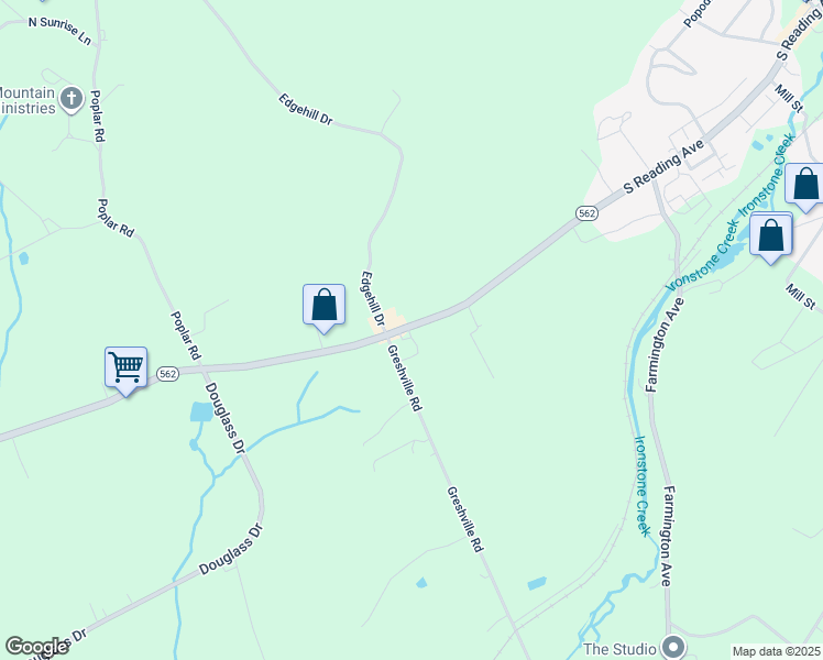 map of restaurants, bars, coffee shops, grocery stores, and more near 1010 Reading Avenue in Boyertown