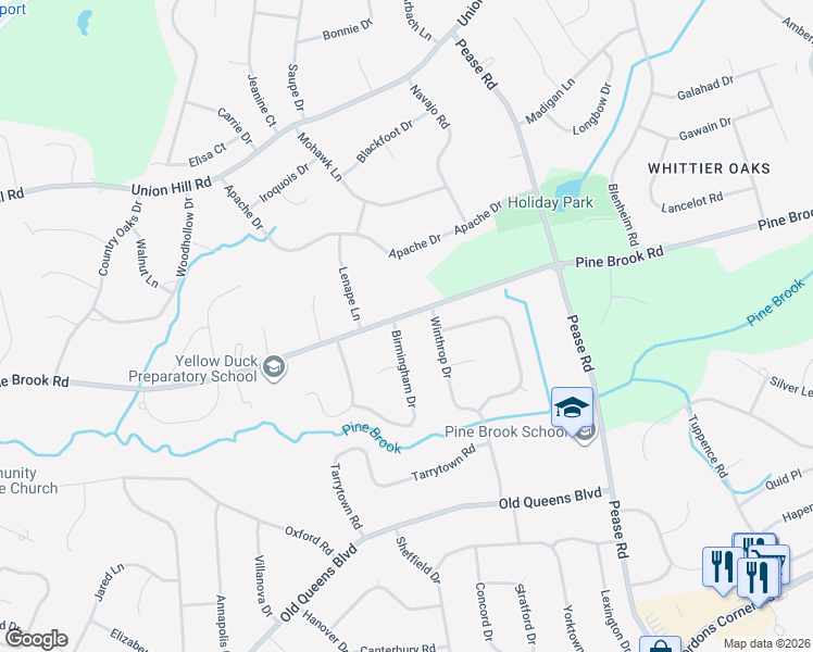 map of restaurants, bars, coffee shops, grocery stores, and more near 37 Winthrop Drive in Manalapan Township