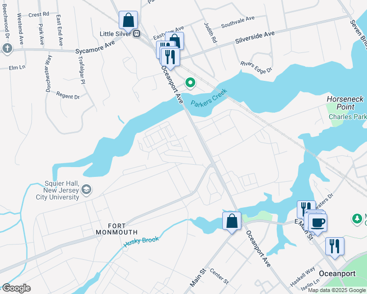 map of restaurants, bars, coffee shops, grocery stores, and more near 22 Carty Avenue in Oceanport