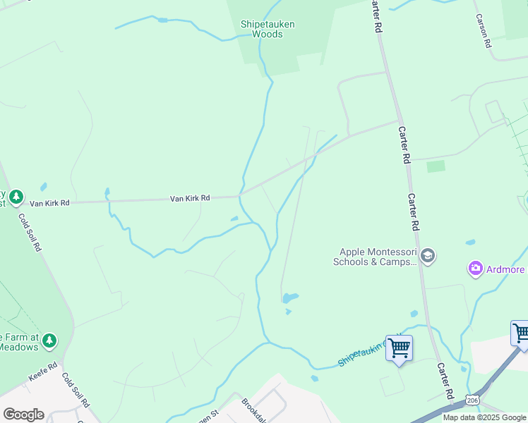 map of restaurants, bars, coffee shops, grocery stores, and more near 27 Van Kirk Road in Princeton