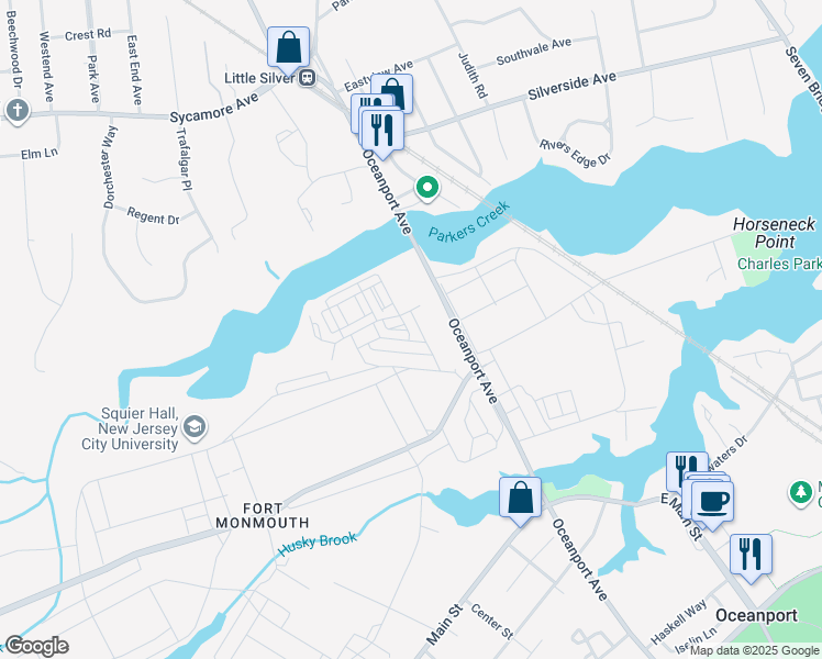 map of restaurants, bars, coffee shops, grocery stores, and more near 22 Carty Avenue in Oceanport