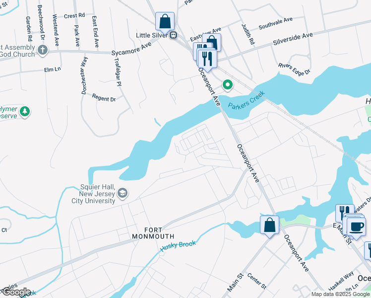 map of restaurants, bars, coffee shops, grocery stores, and more near 319 Allen Avenue in Oceanport