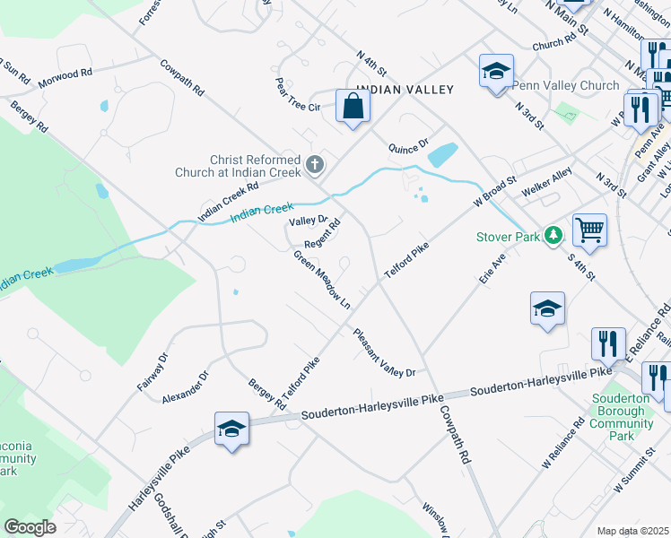 map of restaurants, bars, coffee shops, grocery stores, and more near 169 Hopewell Lane in Telford