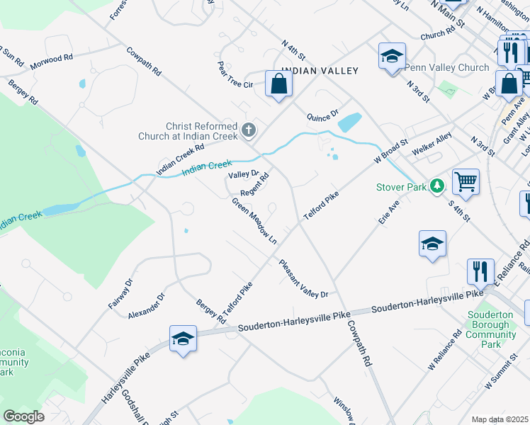 map of restaurants, bars, coffee shops, grocery stores, and more near 169 Hopewell Lane in Telford