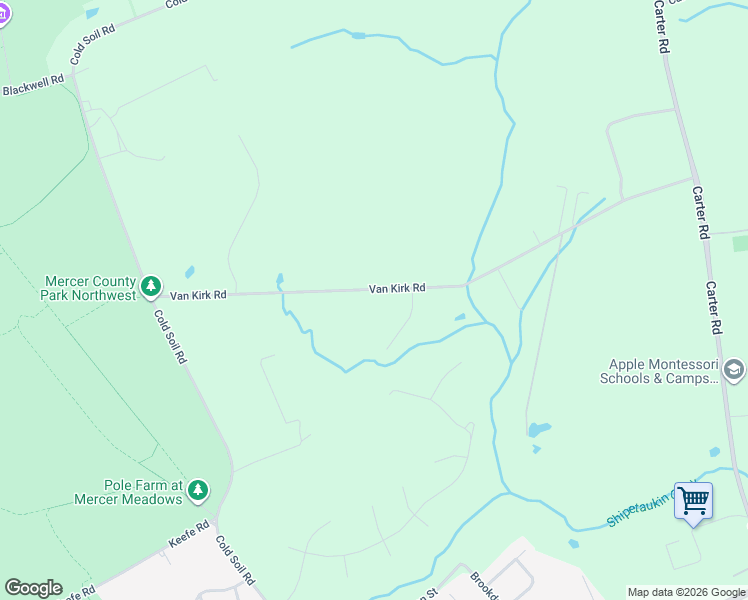 map of restaurants, bars, coffee shops, grocery stores, and more near 42 Van Kirk Road in Princeton