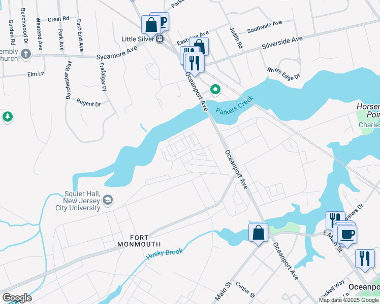 map of restaurants, bars, coffee shops, grocery stores, and more near 296 Signal Avenue in Oceanport