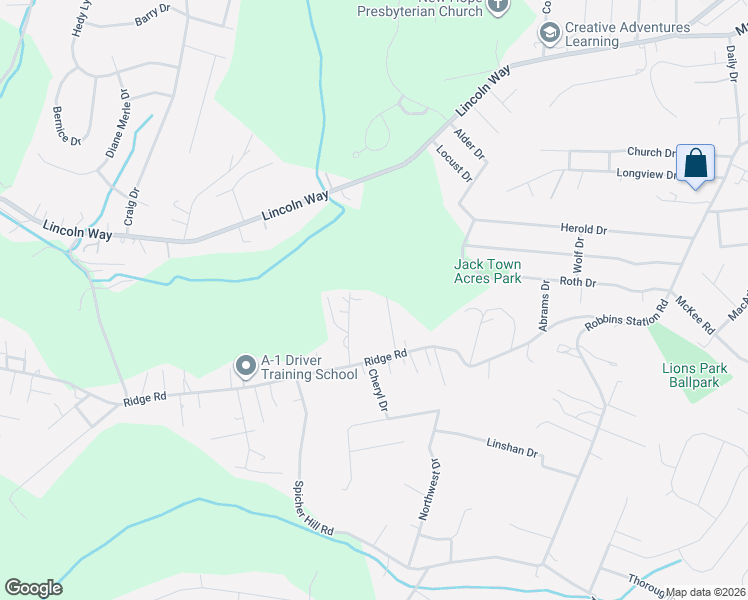 map of restaurants, bars, coffee shops, grocery stores, and more near 1720 Ridgeview Drive in Irwin