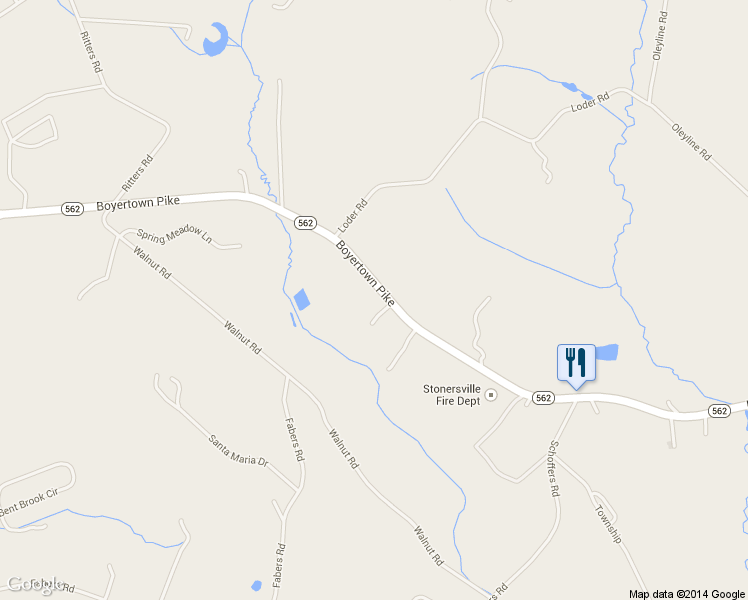 map of restaurants, bars, coffee shops, grocery stores, and more near 5460 Boyertown Pike in Birdsboro