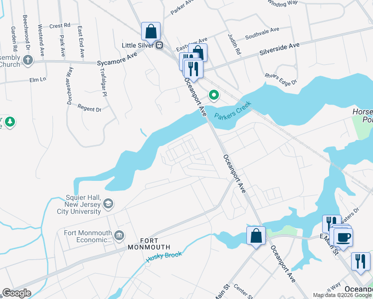 map of restaurants, bars, coffee shops, grocery stores, and more near 296 Signal Avenue in Oceanport