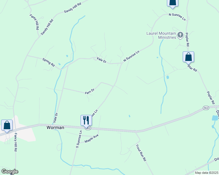 map of restaurants, bars, coffee shops, grocery stores, and more near 382 North Sunrise Lane in Boyertown