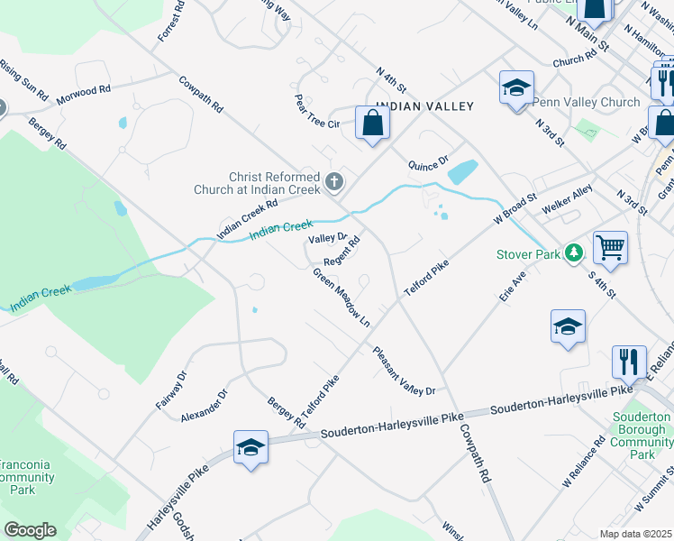 map of restaurants, bars, coffee shops, grocery stores, and more near 116 Theresa Lane in Telford