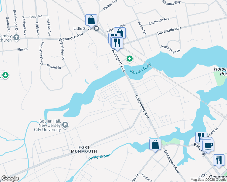 map of restaurants, bars, coffee shops, grocery stores, and more near 296 Signal Avenue in Oceanport