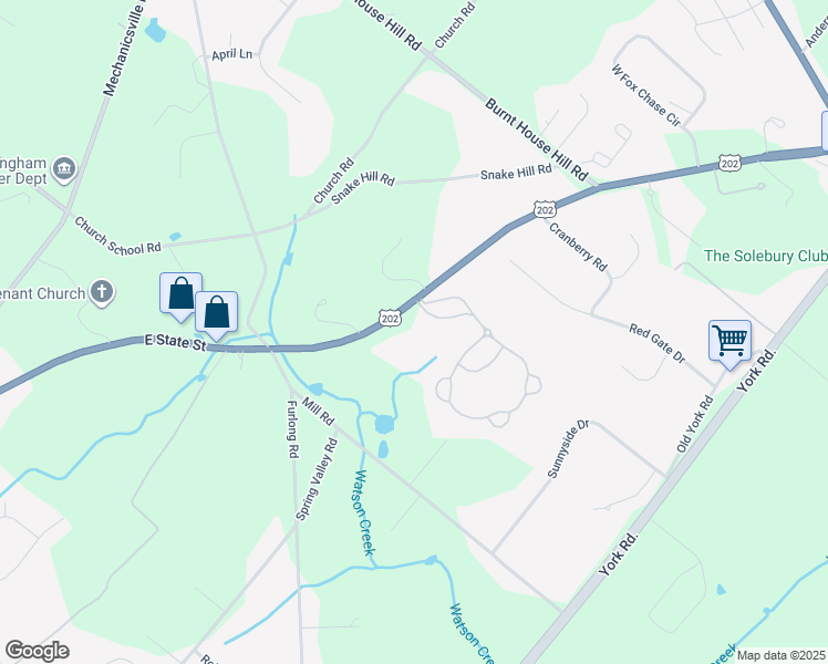 map of restaurants, bars, coffee shops, grocery stores, and more near 4231 U.S. 202 in Doylestown