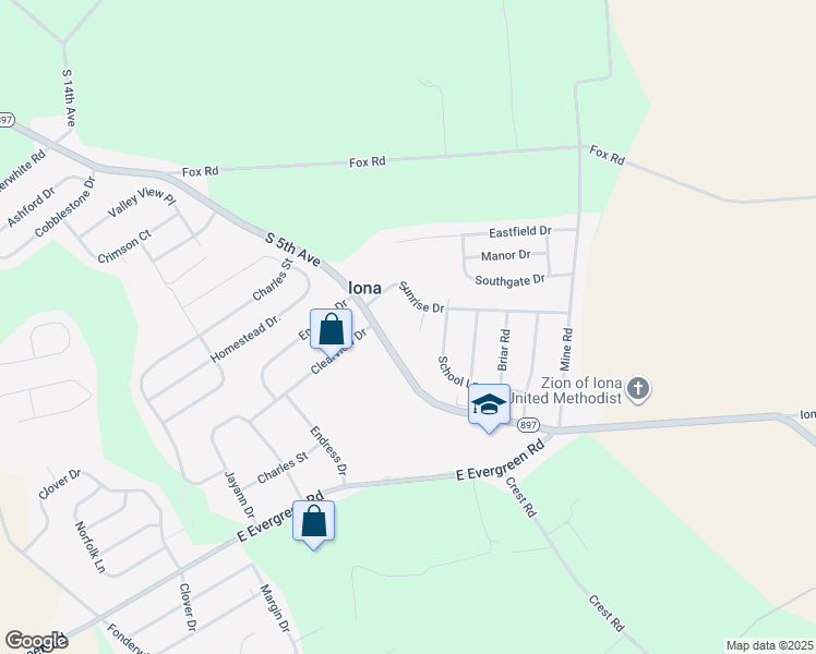 map of restaurants, bars, coffee shops, grocery stores, and more near 2 Werni Drive in Lebanon