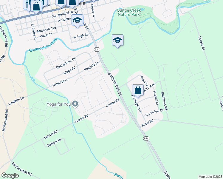 map of restaurants, bars, coffee shops, grocery stores, and more near 600 Fieldstone Drive in Annville