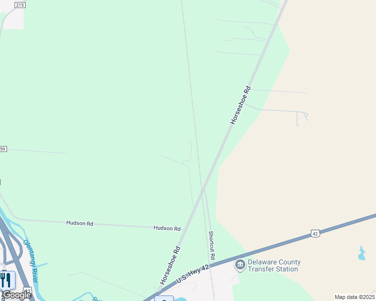 map of restaurants, bars, coffee shops, grocery stores, and more near 1463 Horseshoe Road in Delaware