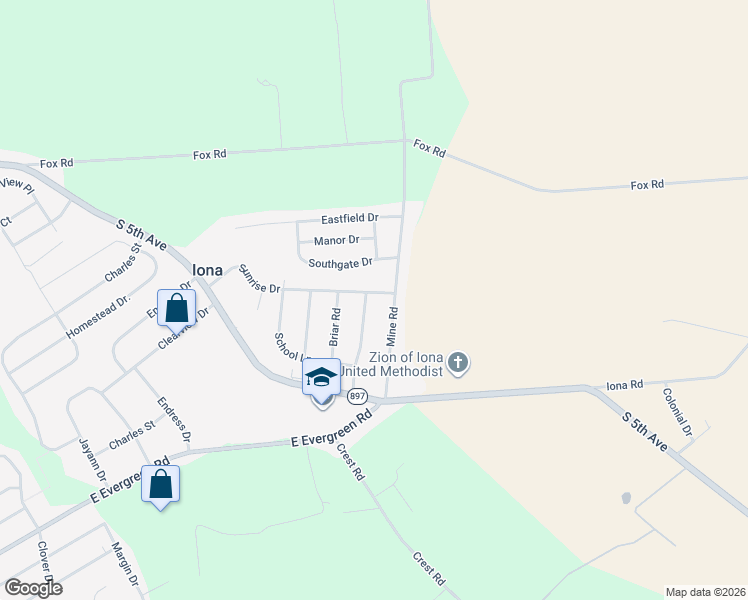 map of restaurants, bars, coffee shops, grocery stores, and more near 25 Mine Road in Lebanon