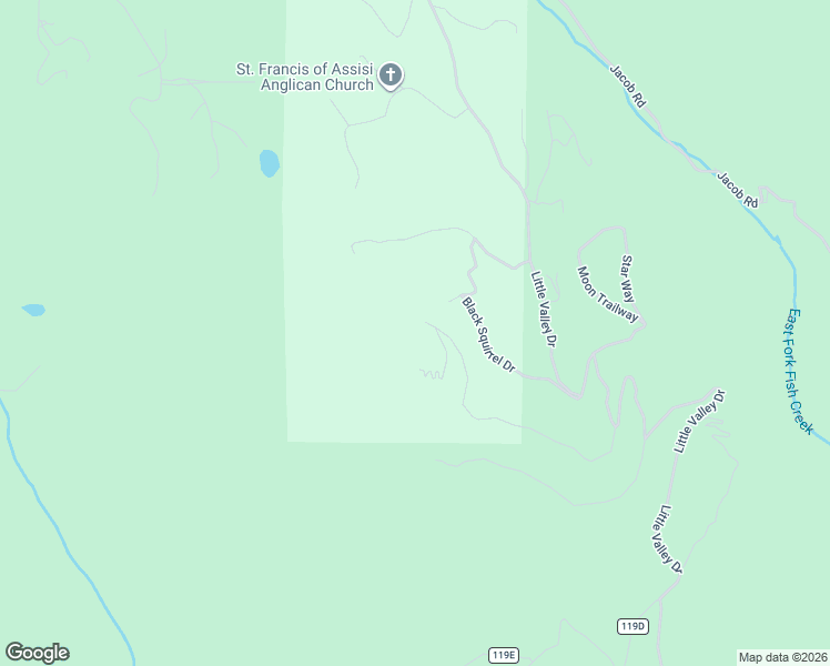 map of restaurants, bars, coffee shops, grocery stores, and more near 1440 Hummingbird Drive in Estes Park