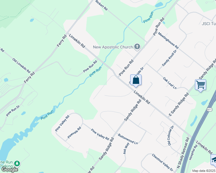 map of restaurants, bars, coffee shops, grocery stores, and more near 5 Hidden Lane in Doylestown