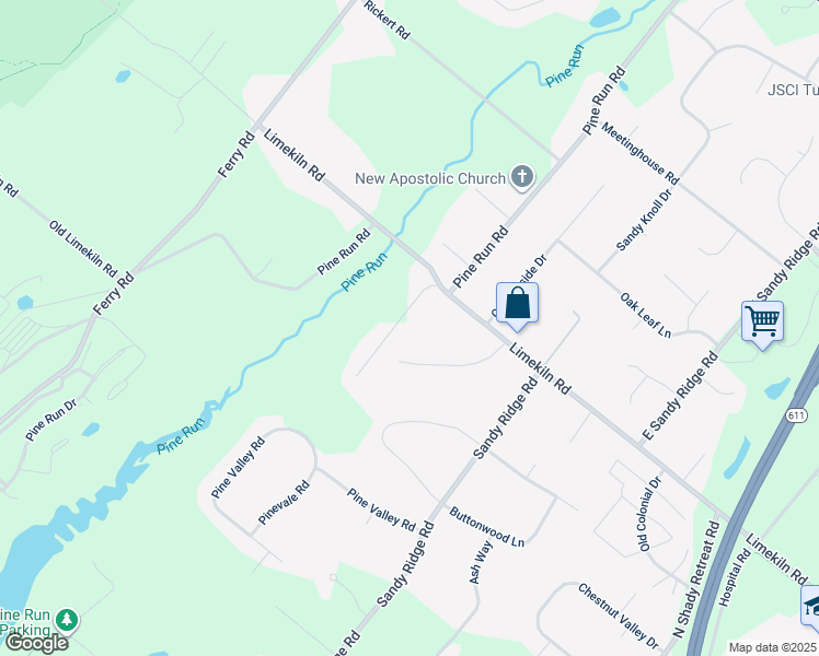map of restaurants, bars, coffee shops, grocery stores, and more near 5 Hidden Lane in Doylestown