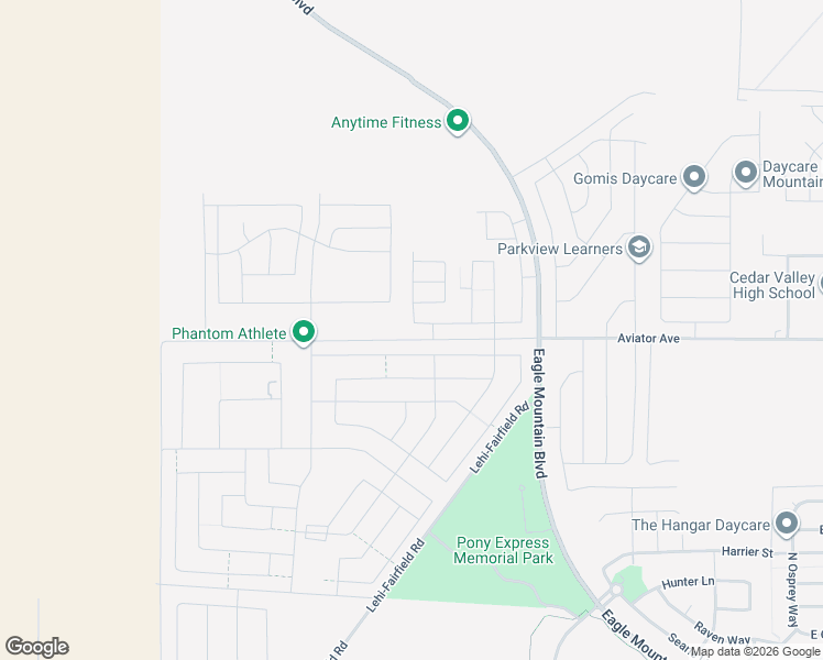map of restaurants, bars, coffee shops, grocery stores, and more near 518 Stonebriar Drive in Cedar Fort