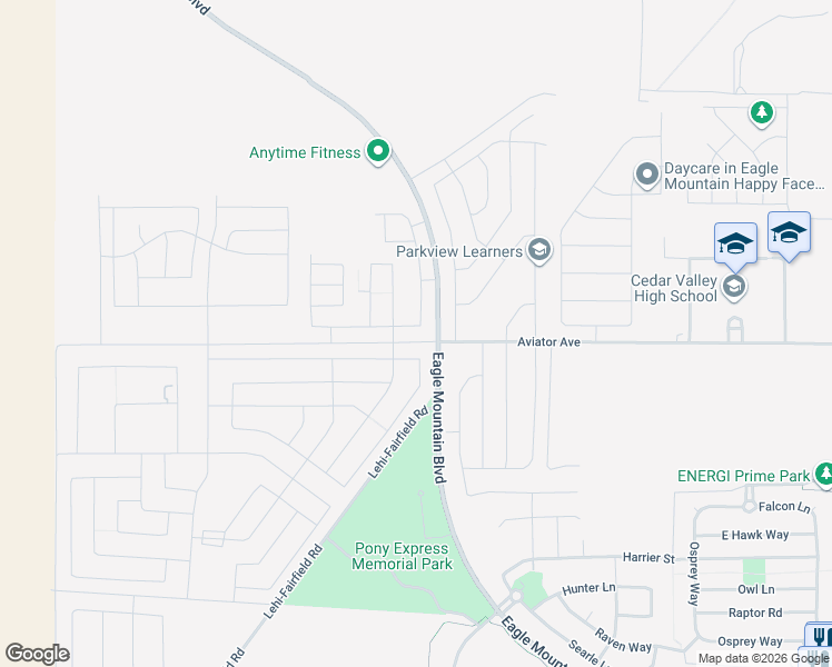 map of restaurants, bars, coffee shops, grocery stores, and more near 732 Stonebriar Drive in Eagle Mountain