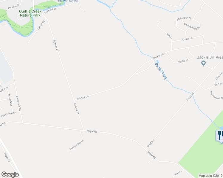map of restaurants, bars, coffee shops, grocery stores, and more near 704 Bricker Lane in Annville