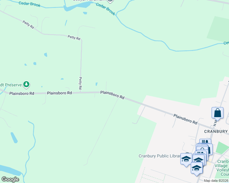 map of restaurants, bars, coffee shops, grocery stores, and more near 154 Plainsboro Road in East Windsor