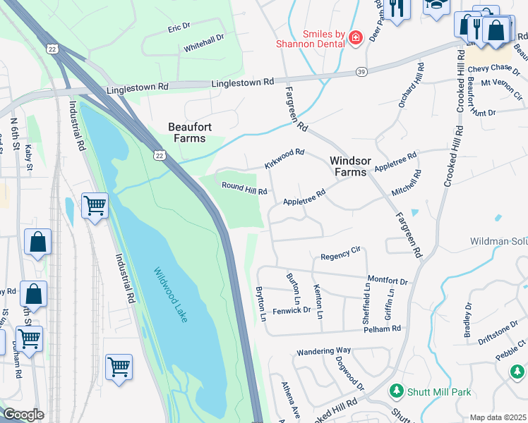 map of restaurants, bars, coffee shops, grocery stores, and more near 4258 Appletree Road in Harrisburg