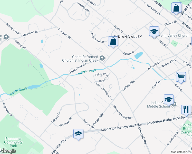 map of restaurants, bars, coffee shops, grocery stores, and more near 109 Theresa Lane in Telford