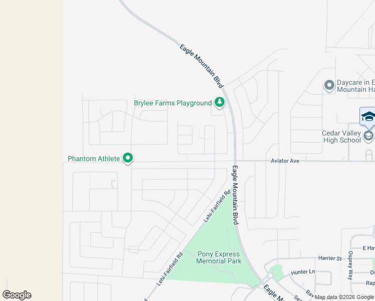 map of restaurants, bars, coffee shops, grocery stores, and more near 533 East Mount Peale Drive in Eagle Mountain