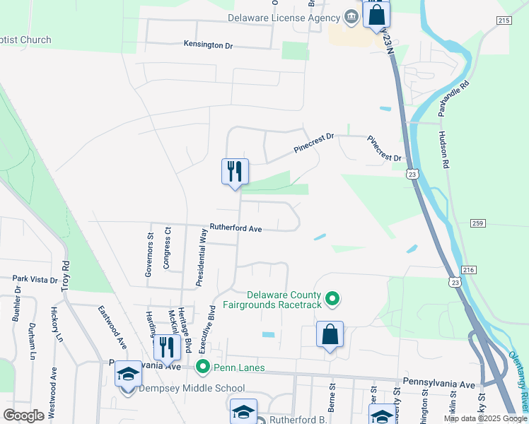 map of restaurants, bars, coffee shops, grocery stores, and more near 754 Taylor Court in Delaware