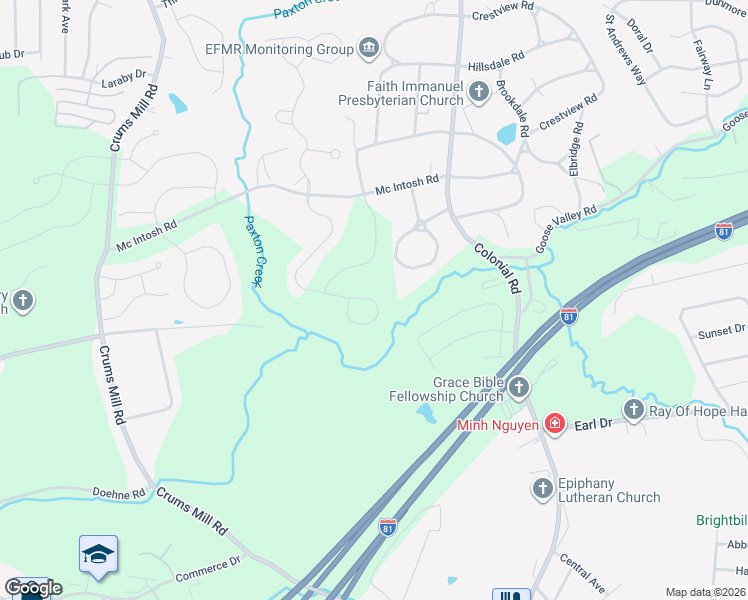 map of restaurants, bars, coffee shops, grocery stores, and more near 1515A Woodcrest Circle in Harrisburg
