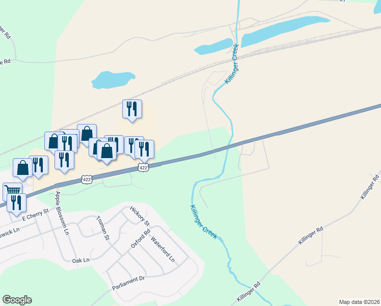 map of restaurants, bars, coffee shops, grocery stores, and more near 1137 West Main Street in Annville