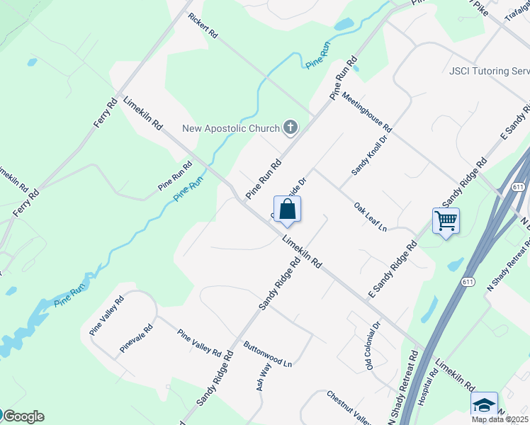 map of restaurants, bars, coffee shops, grocery stores, and more near 5 Countryside Drive in Doylestown