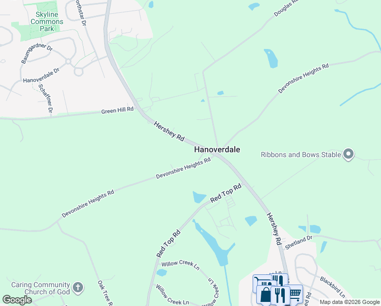 map of restaurants, bars, coffee shops, grocery stores, and more near 537 Hershey Road in Dauphin County