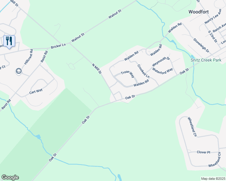map of restaurants, bars, coffee shops, grocery stores, and more near 3210 Mill Link in Lebanon