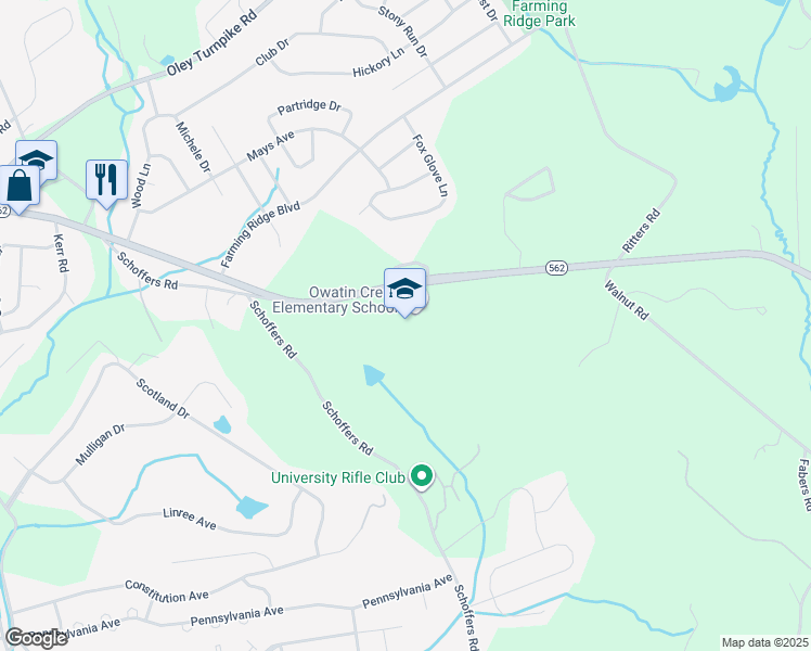 map of restaurants, bars, coffee shops, grocery stores, and more near 5000 Boyertown Pike in Reading