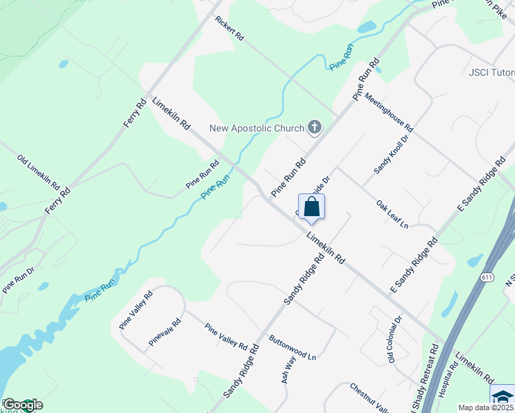 map of restaurants, bars, coffee shops, grocery stores, and more near 1 Hidden Lane in Doylestown